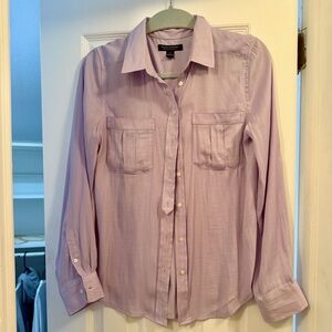 Banana Republic Dillon Classic Fit Satin Lilac Button Down Shirt